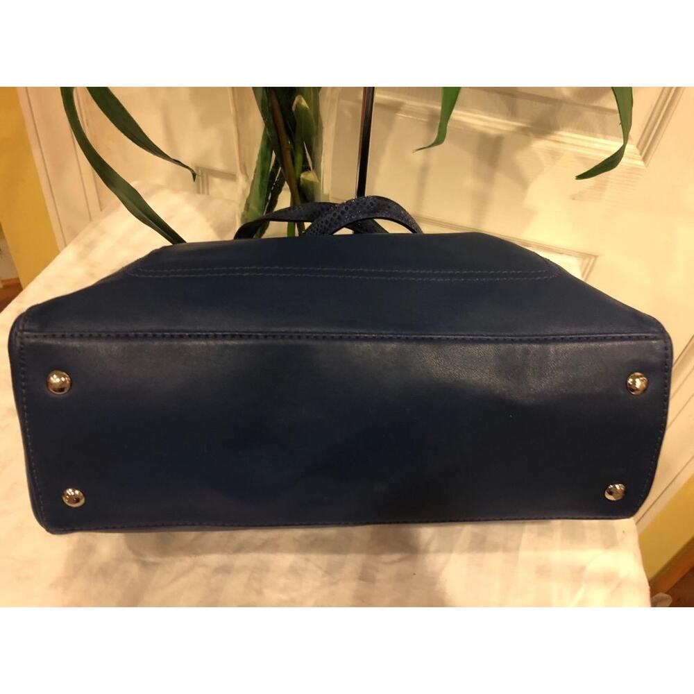 Authentic COACH Penelope Carryall Blue Leather Tote Handbag Purse 16531 (PU500 - Picture 8 of 13